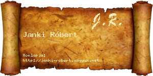 Janki Róbert névjegykártya